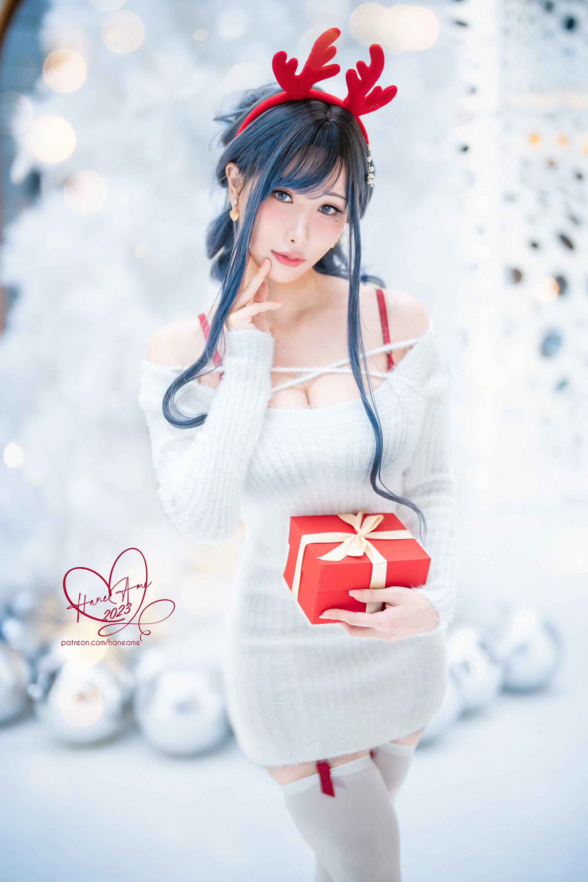 Hane Ame 雨波写真 - Original 2023 White Christmas Moose Onesan 0